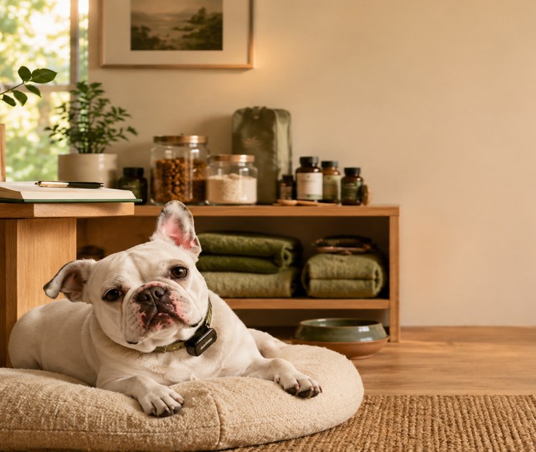 Jared White, creator of DogHealthStack, with Luna